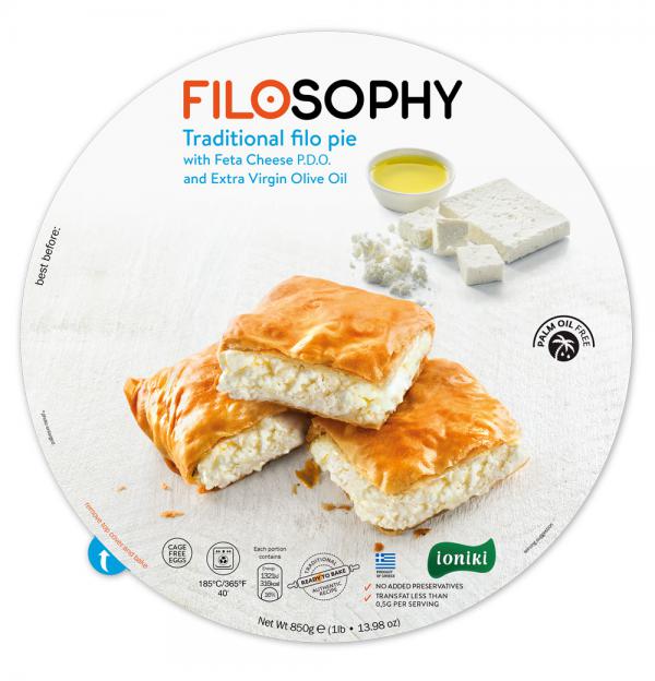Traditional filo pie with Feta P.D.O. and Extra Virgin Olive Oil